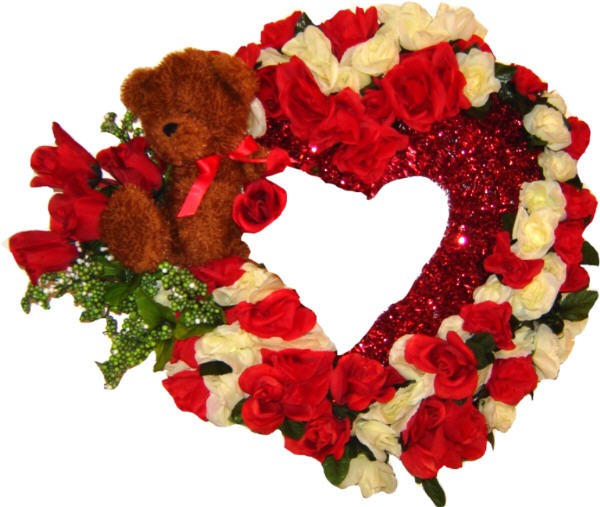 DECORATED Royal Valentine Bear Wreath