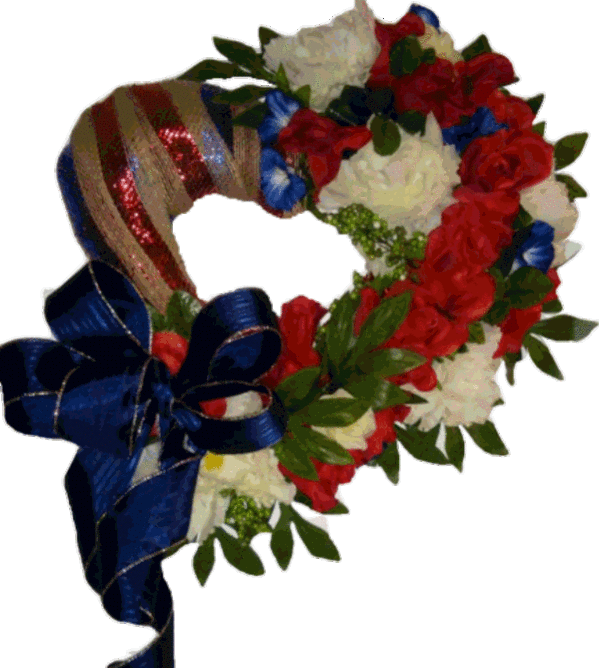 DECORATED Heroes Wreath, Patriotic wreath decoration